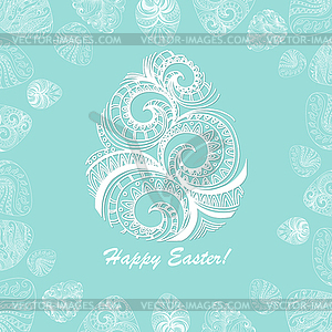 Card of Easter with graphic eggs - vector clipart