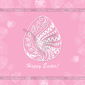 Card of Easter with graphic eggs - vector image