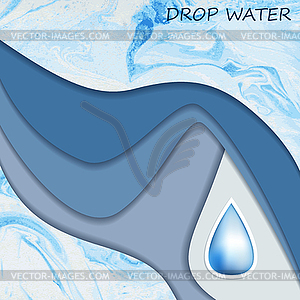 Template with drop water for design - vector image