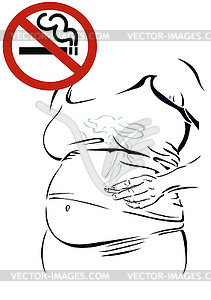 Smoking harms unborn child! - vector image