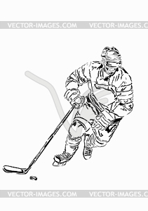 Ice hockey player - vector image