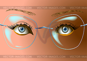 Woman`s face with glasses - vector image