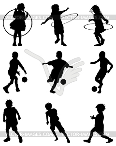 Children playing - vector image