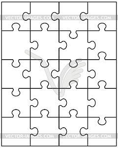 White puzzle - vector clip art