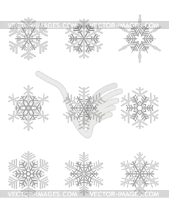 Different gray snowflakes - royalty-free vector image
