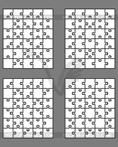 Четыре белые головоломки - клипарт в векторном виде