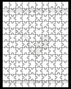 White puzzle - white & black vector clipart