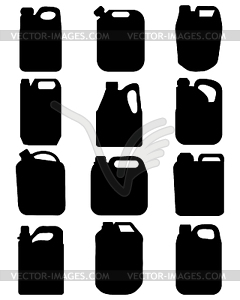 Silhouettes of canisters - vector clipart