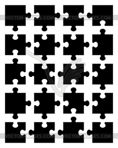 Black puzzle 20 - vector clip art