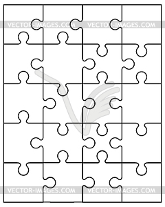 Small white puzzle - vector clipart