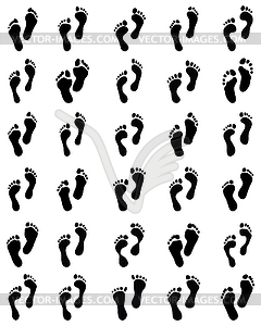 Prints of human feet - vector image