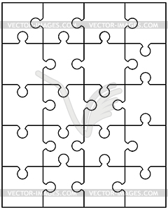 Small white puzzle - vector clipart