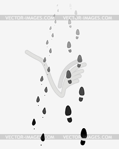 Footprints of man and woman - vector clip art