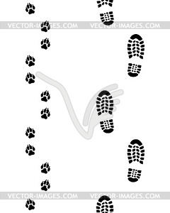 Feet and paws - vector image