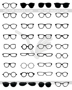 Silhouettes of eyeglasses - vector clipart / vector image