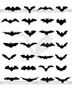 Silhouettes of bats - vector clipart