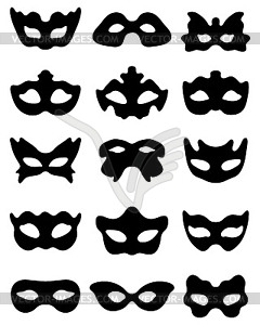 Silhouette of festive masks i - vector clip art