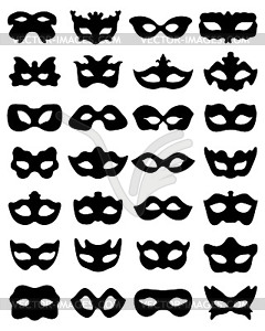 Silhouette of festive masks - vector EPS clipart