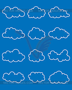 Set of various clouds - vector image