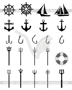 Nautical Icons isolated - vector clipart