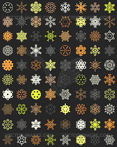 Set of colorful snowflakes - vector clipart