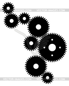 Набор черных передач - изображение в векторном формате