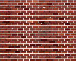 Red brick wall seamless - vector clip art