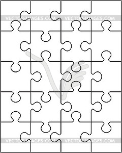 Parts of white puzzle - vector clipart / vector image