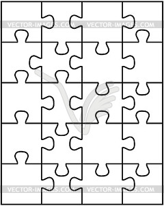 Parts of white puzzle - vector image