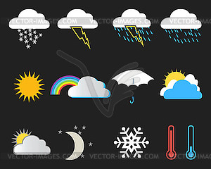 Set of weather icons - vector clip art