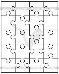 Parts of white puzzle - vector image