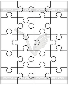 Parts of white puzzle - vector clipart