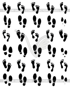 Human feet and shoes - vector image