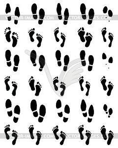 Human feet and shoes - vector clip art