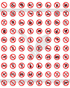 Set of prohibit icons  - vector image