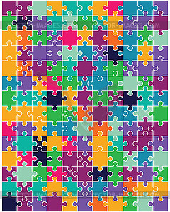 Colorful puzzle, separate pieces - vector image