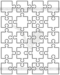 Puzzle with separate pieces - vector clipart