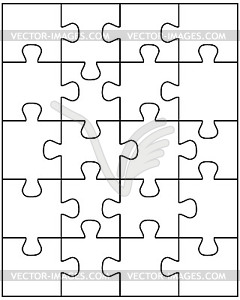 Puzzle with separate pieces - vector clipart / vector image