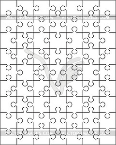 White puzzle, separate pieces - vector clipart / vector image