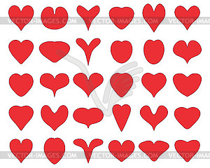 Set of heart icons  - vector image