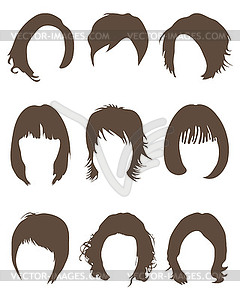 Silhouettes of hair styling - vector clip art