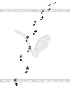 Trail of shoes prints - vector clip art