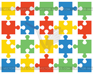 Colorful puzzle, separate pieces - vector clipart