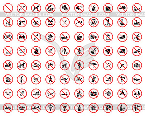 forbidden sign - prohibition signs - vector set Stock Vector