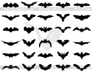  silhouettes of bats - vector image