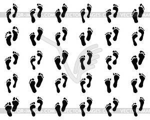 Prints of human feet - vector clipart