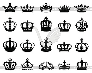 Silhouettes of different crowns - vector EPS clipart