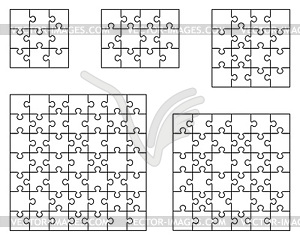 Puzzle, separate pieces - vector image