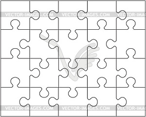 Puzzle, separate pieces - vector clipart