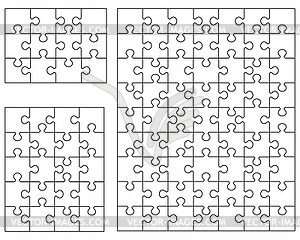 Puzzle, separate pieces - vector clipart